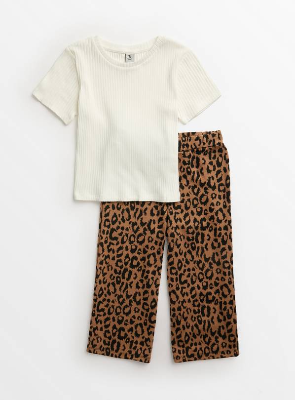 Buy Cream Top Leopard Print Trousers 11 years Tops and t